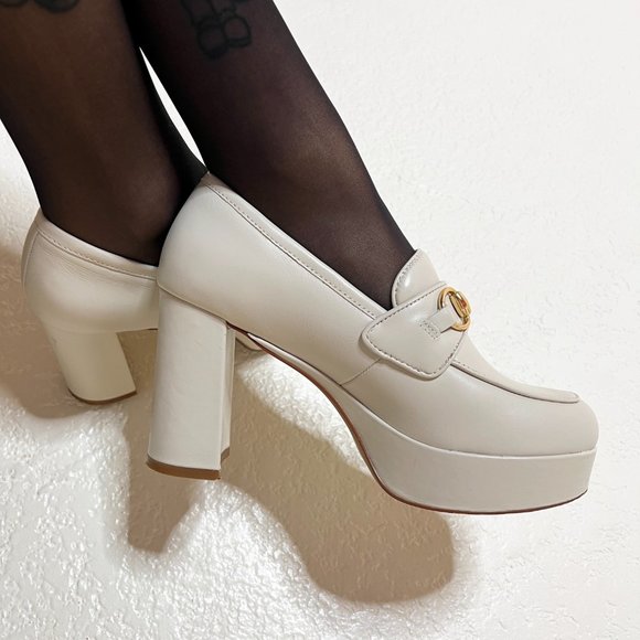 Steve Madden Cinderella White Leather Slip On Loafers 7.5 - Picture 2 of 11